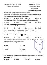 Đề kiểm tra lại môn Toán Lớp 8 - Năm học 2017-2018 - Trường THCS Giao Tân (Có đáp án)